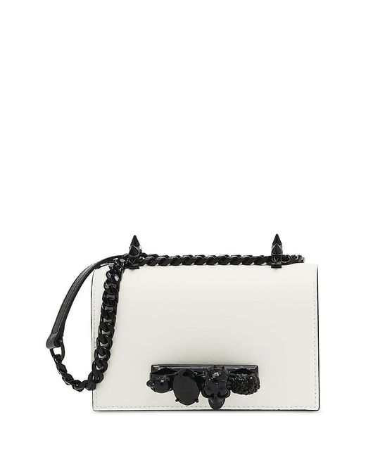 Alexander McQueen Natural Mini Jeweled Satchel