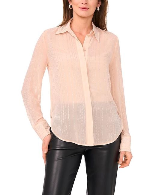 Vince Camuto Natural Collared Blouse