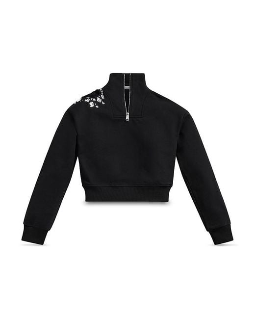Area Black Crystal Cluster Zip Sweatshirt