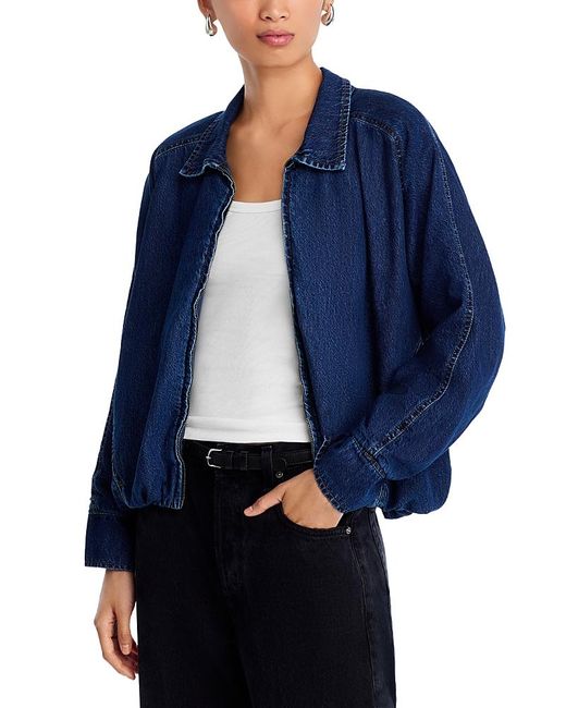 Steve Madden Blue Denim Bubble Bomber Jacket