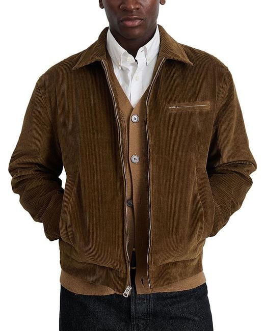 Alex Mill Brown Charlie Zip Front Corduroy Jacket for men