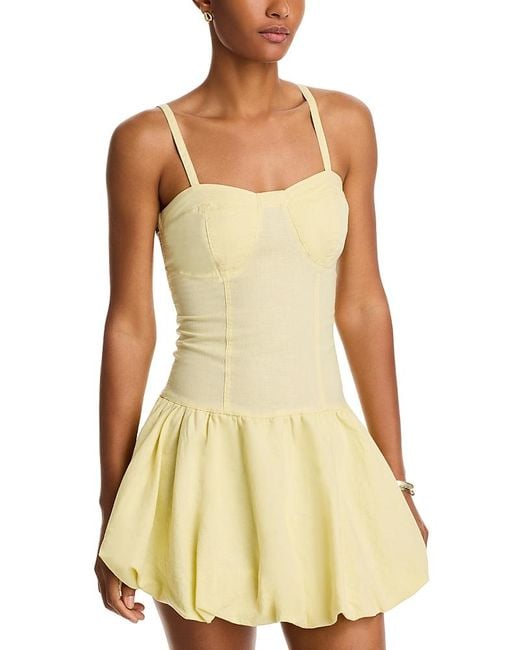 Blank NYC Yellow Linen Blend Bubble Dress