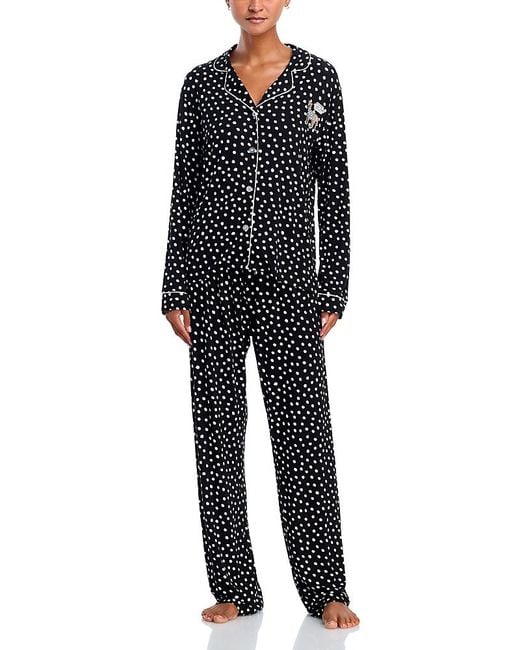 Aqua Black Long Pajama Set