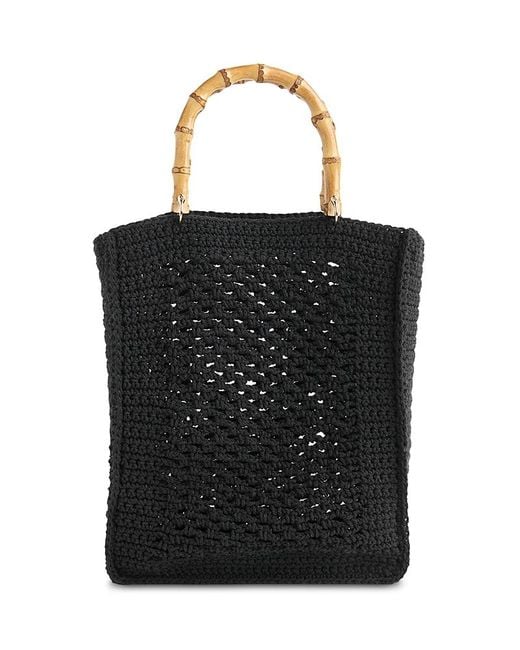 Whistles Black Crochet Tote Bag