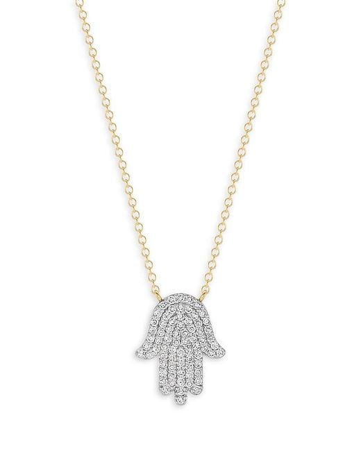 Phillips House White 14K Diamond Infinity Hamsa Necklace, 0.38 Tcw