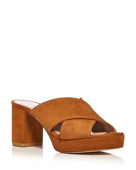 Stuart Weitzman Brown Dyna Platform Sandals