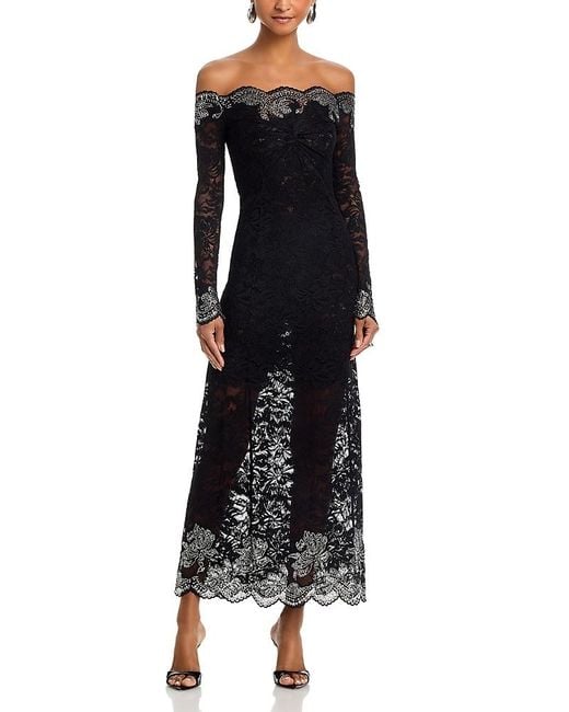 Rabanne Women's Black Embellished Lace Maxi Dress - nationalbodyline.in Rabanne Women's Black Embellished Lace Maxi Dress - nationalbodyline.in