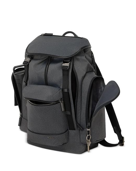Tumi Black Griffen Flap Backpack for men