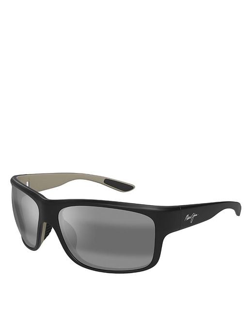 Maui Jim Gray Southern Cross Square Wrap Sunglasses, 63Mm for men