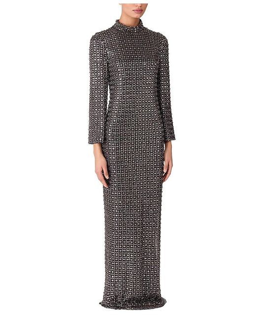 Jenny Packham Gray Star Gazer Crystal-Embellished Gown