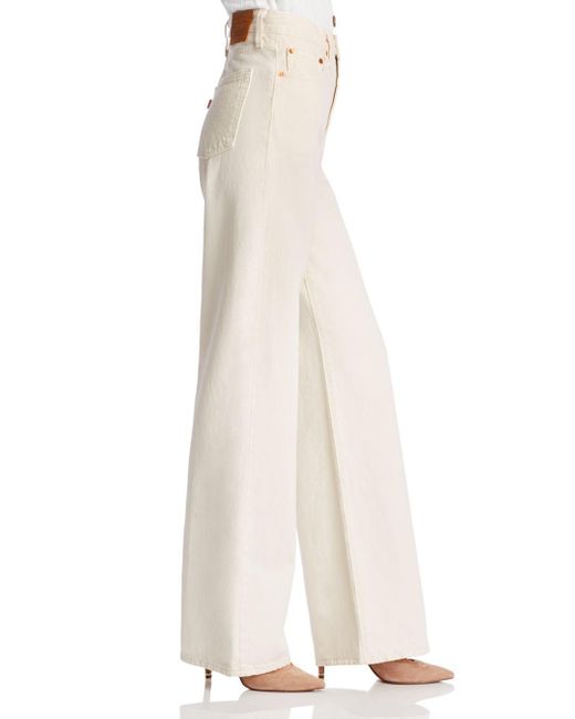 Levi's Ribcage Wide - Leg Jeans In Icy Ecru in Natural | Lyst