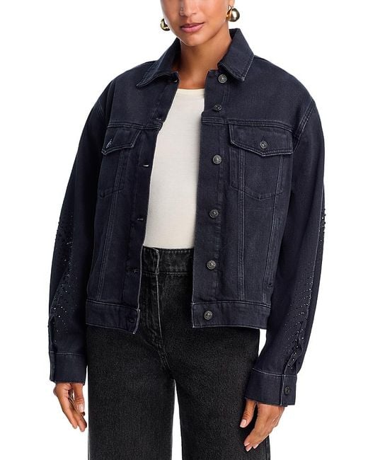 7 For All Mankind Blue Twisted Jacket