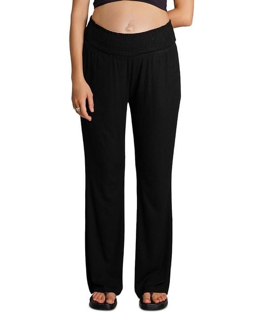 Nom Maternity Black Soft Ribbed Pants