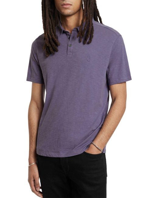 John Varvatos Victor Slub Peace Polo Shirt in Purple for Men Lyst