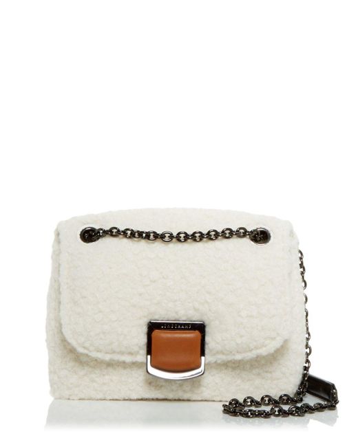 Longchamp Leather Brioche Small Faux Fur Crossbody in Ivory (White) Lyst