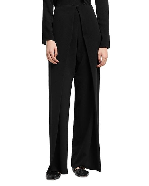 Emporio Armani Black Fluid Crepe Trousers