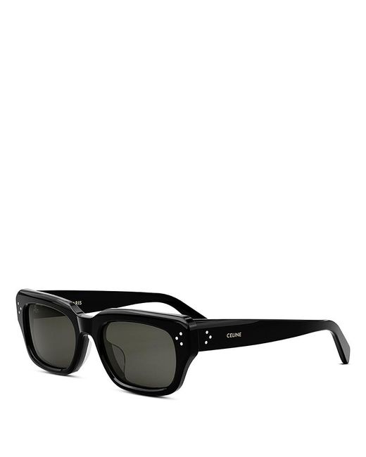 Céline Black Bold 3 Dots Rectangular Sunglasses, 54Mm