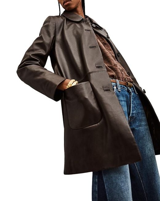 Ba&sh Black Madie Leather Coat