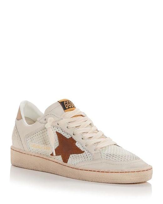Golden Goose Deluxe Brand Natural Ball Star Mesh & Leather Sneakers