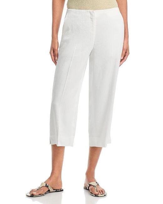 Theory White Slit Capri Pants