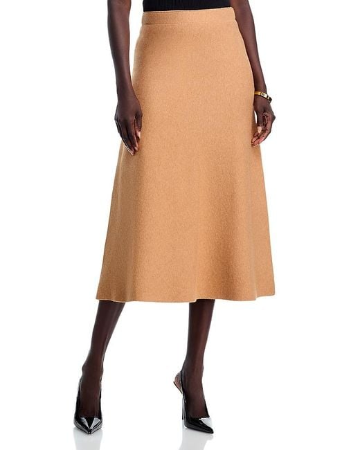 Sioni Natural A Line Midi Skirt