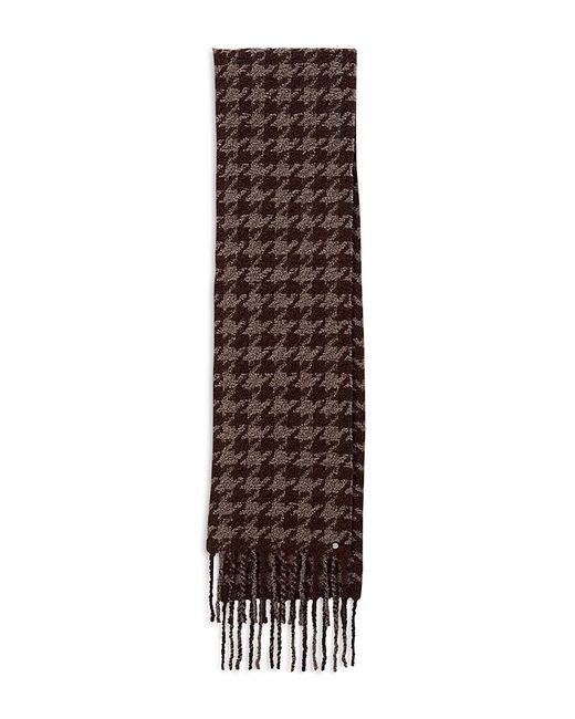 Rag & Bone Brown Nora Houndstooth Alpaca Blend Scarf
