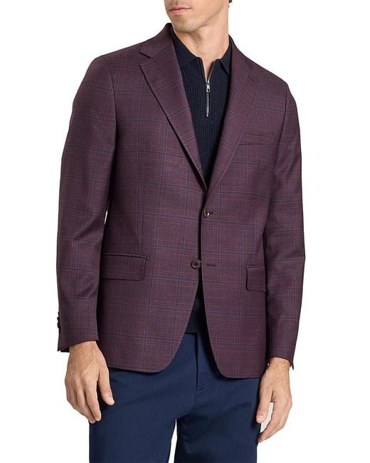 Ted Baker Purple Winfred Plaid Modern Fit Suit Jacket for men