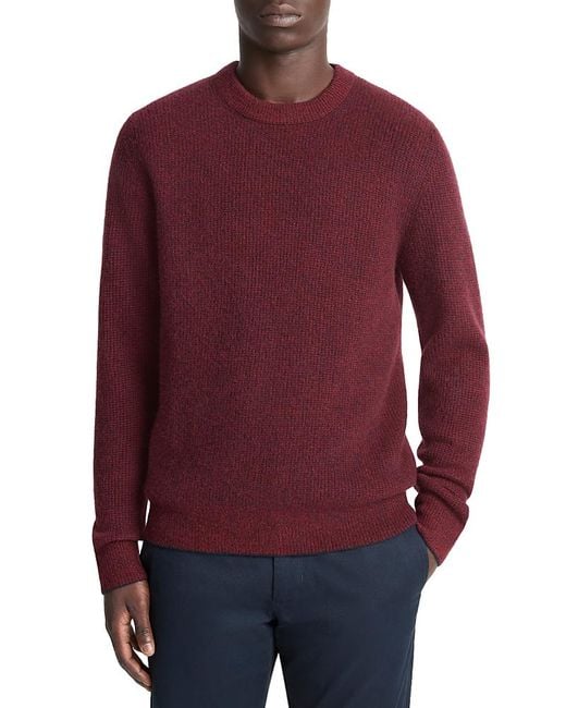 Vince Red Boiled Cashmere Thermal Sweater for men