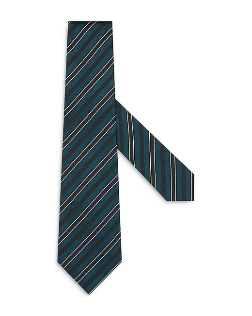 Zegna Blue Classic Silk & Cotton Tie for men