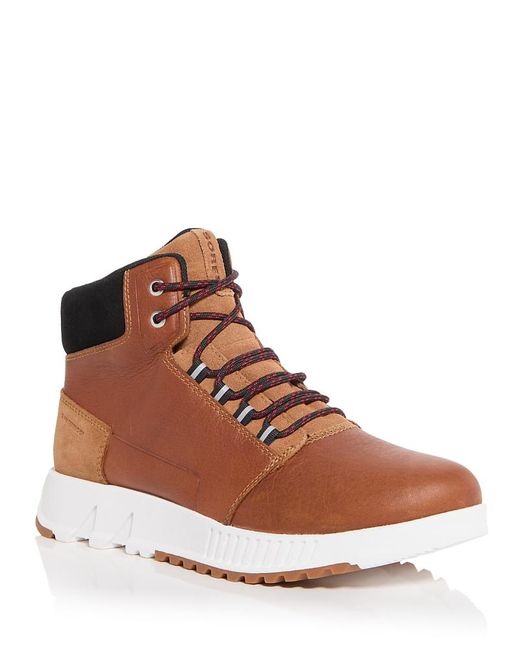 brown sorel waterproof harlow lace up boots in tan