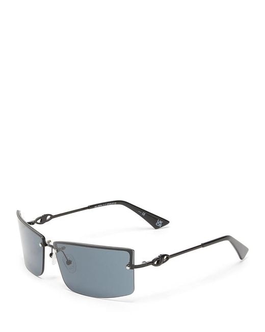 Le Specs Metallic Alien Rectangle Sunglasses, 69Mm