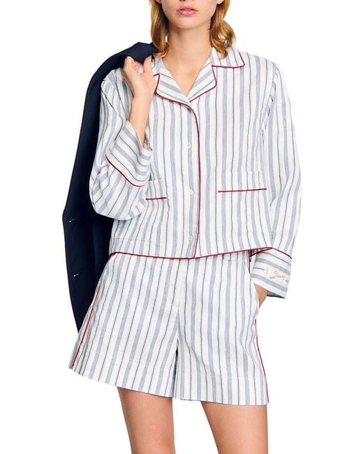 Sandro Blue Striped Shirt