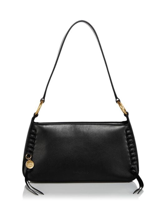See By Chloé Tilda Sbc Leather Baguette Bag in Black/Gold (Black) | Lyst
