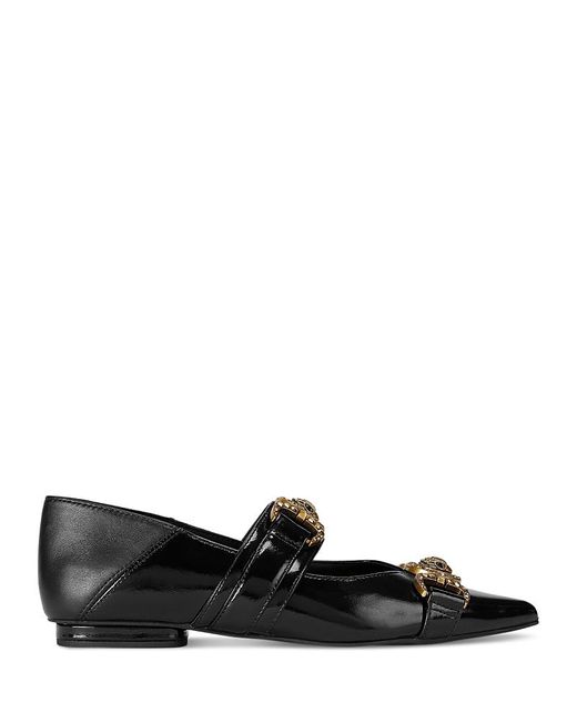 Kurt Geiger Black Mansion Pointed Flats