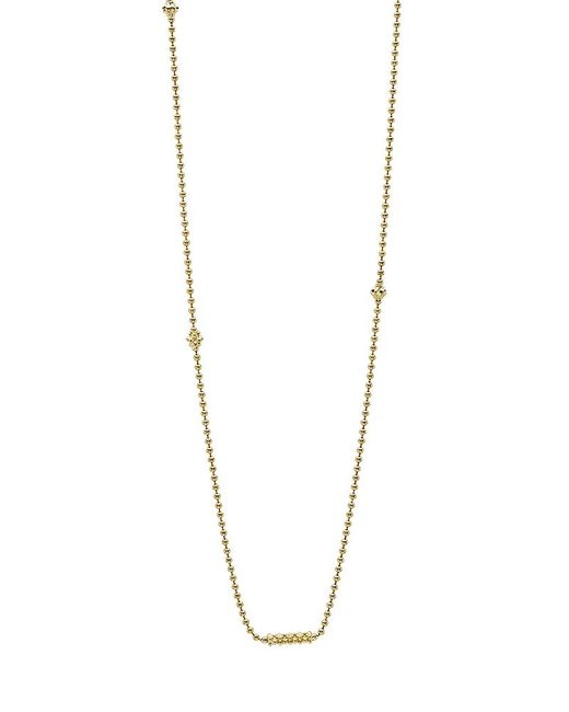 Lagos Metallic Caviar Collection 18K Beaded Station Necklace, 16