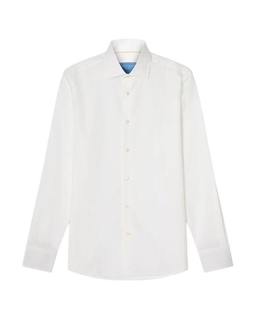 Robert Talbott White Reynolds Novelty Cuff Poplin Contemporary Fit Shirt for men