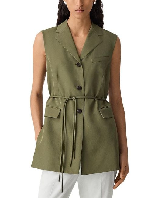 Theory Green Three Button Vest