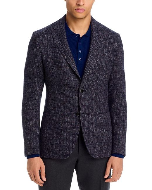 Etro Blue Regular Fit Textured Solid Jacket for men