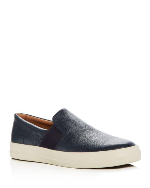 Lyst - Vince Men&#39;s Caleb Leather Slip-on Sneakers in Blue for Men