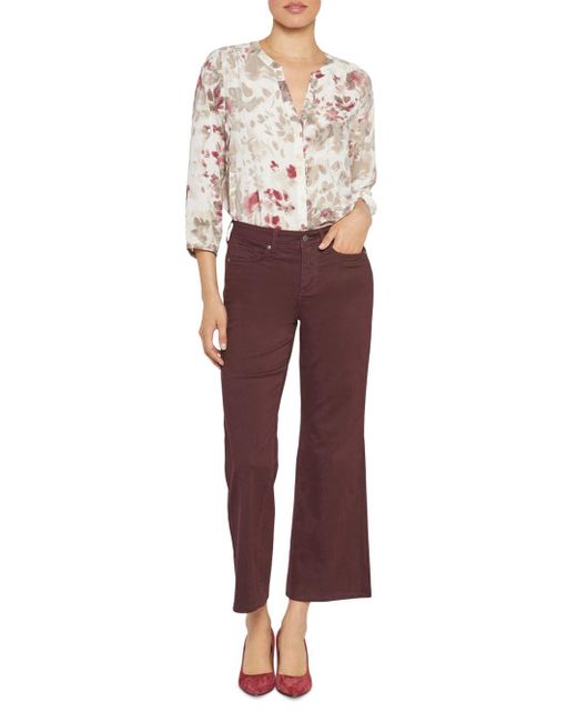 NYDJ Julia Relaxed High Rise Flared Jeans In Eggplant Lyst