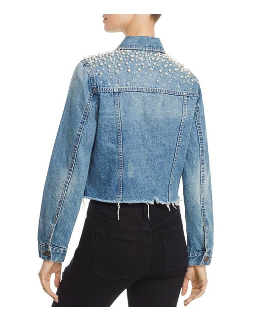 pearl Beaded Denim Jacket 