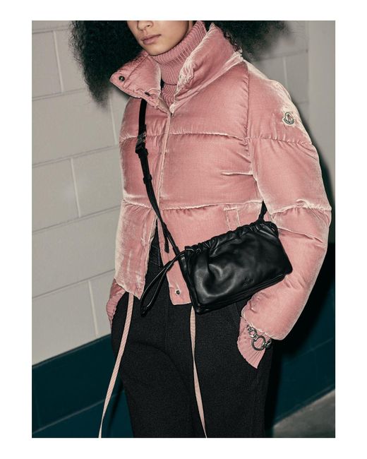 moncler cercis cropped velvet puffer coat moncler cercis cropped velvet puffer coat