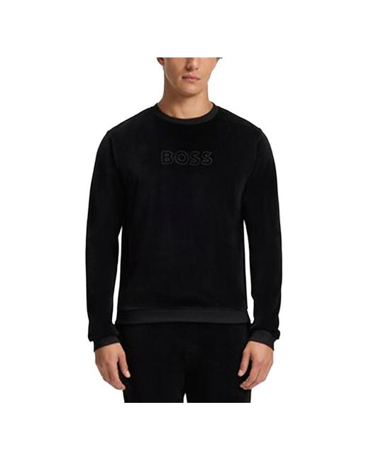Boss Black Velour Sweatshirt for men