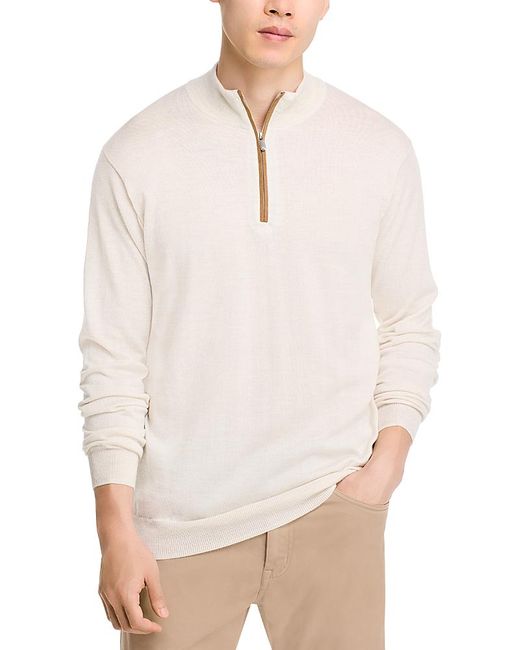 Peter Millar White Crown Autumn Crest Quarter Zip Sweater for men