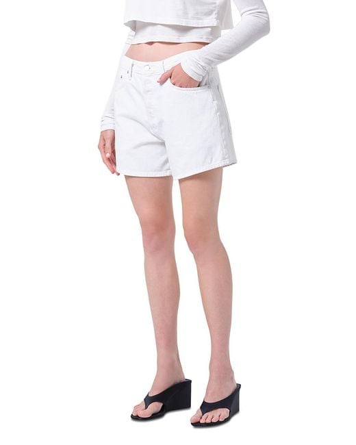 Agolde White Leith Shorts