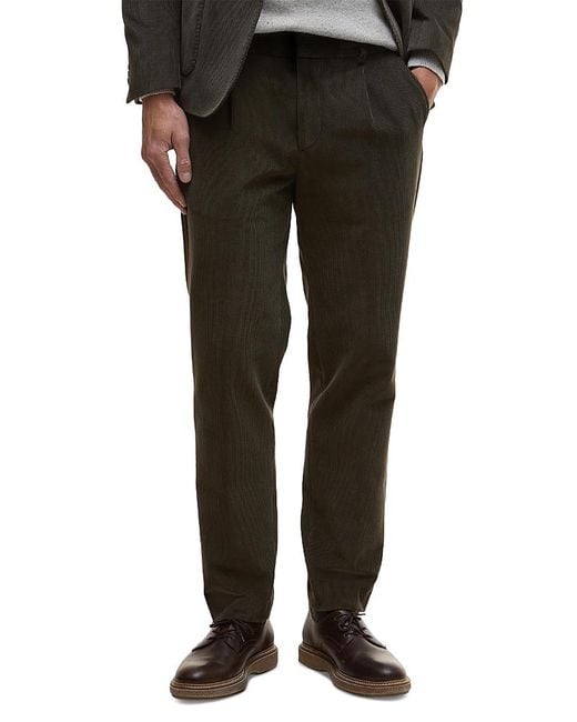 Barbour Black Wallington Slim Fit Corduroy Trousers for men