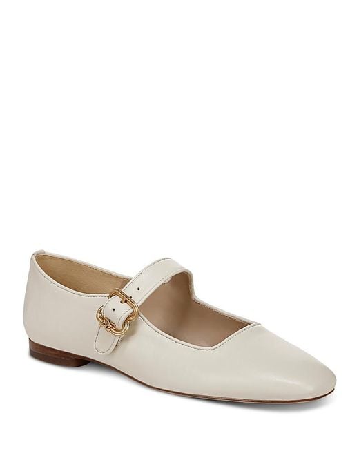 Sam Edelman White Michaela Buckled Flats
