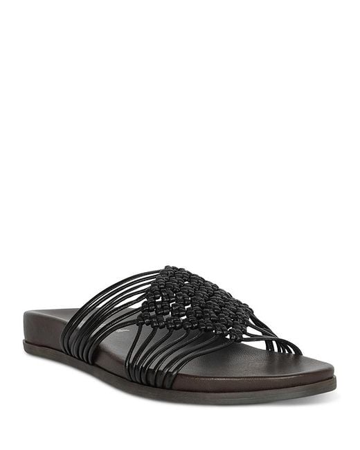 Jeffrey Campbell Black Plait Strappy Slide Sandals