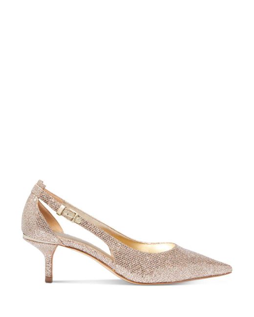 michael kors kitten heel silver