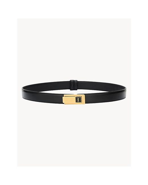Saint Laurent Charniere Buckle Belt in Black | Lyst